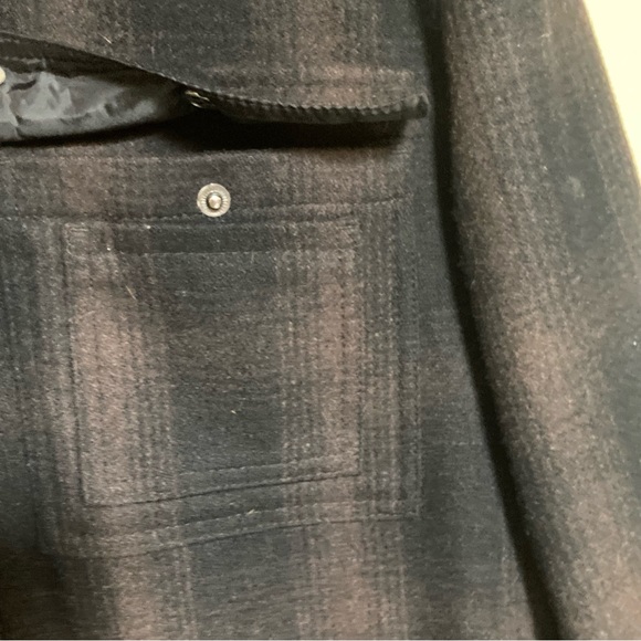 Michael Kors Alhambra Wool Hipster Jacket P Coat Plaid Tartan Black Green large - Picture 2 of 11